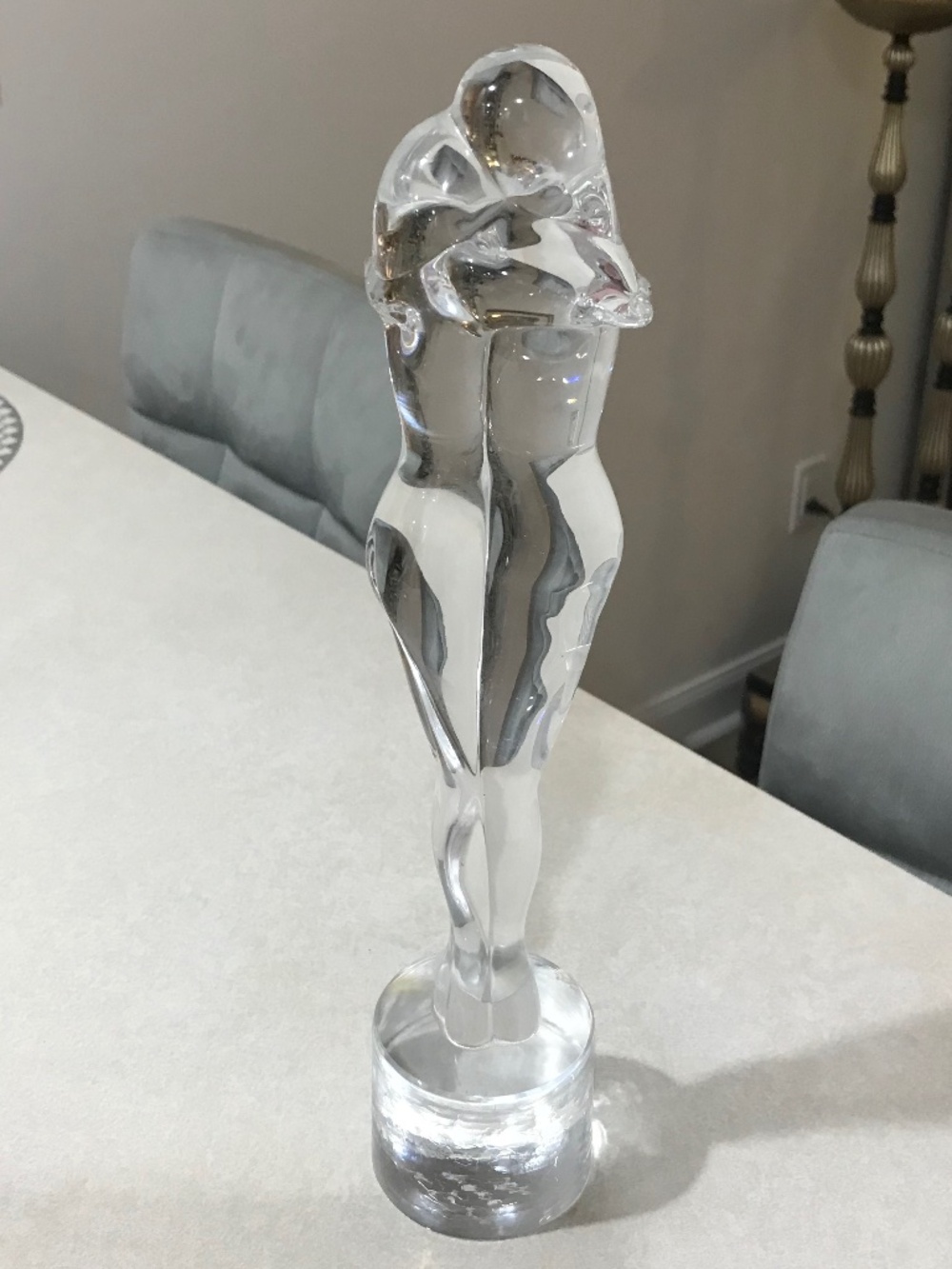 Vintage, Murano hand blown, “Embraced”  glass sculpture
